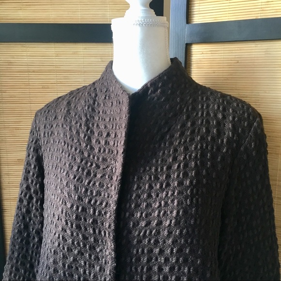 Eileen Fisher Brown Wool Blend Blazer - Picture 5 of 8